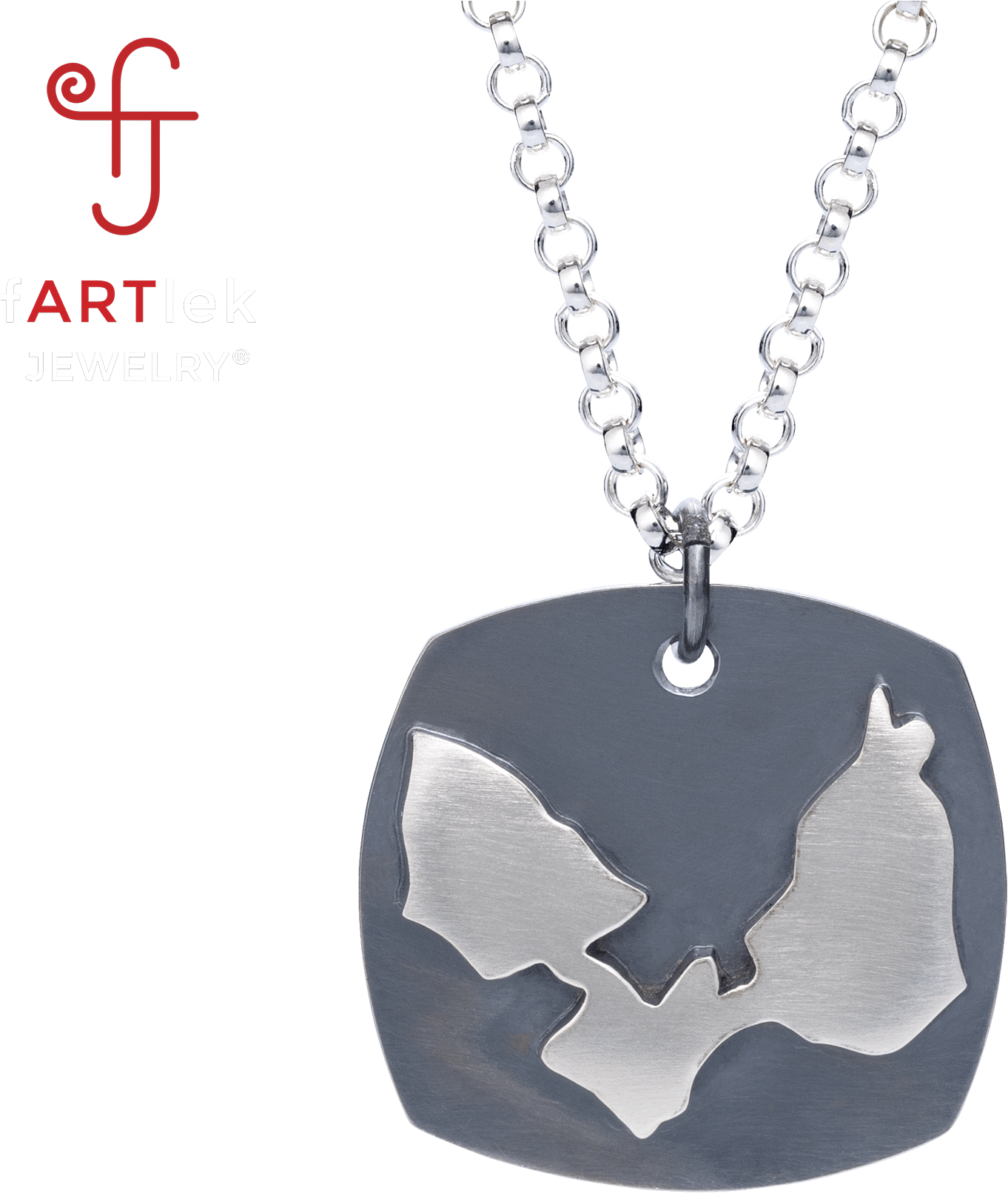 Fartlek Jewelry Dempsey Bike Necklace On Backplate - Locket Clipart (2000x2000), Png Download