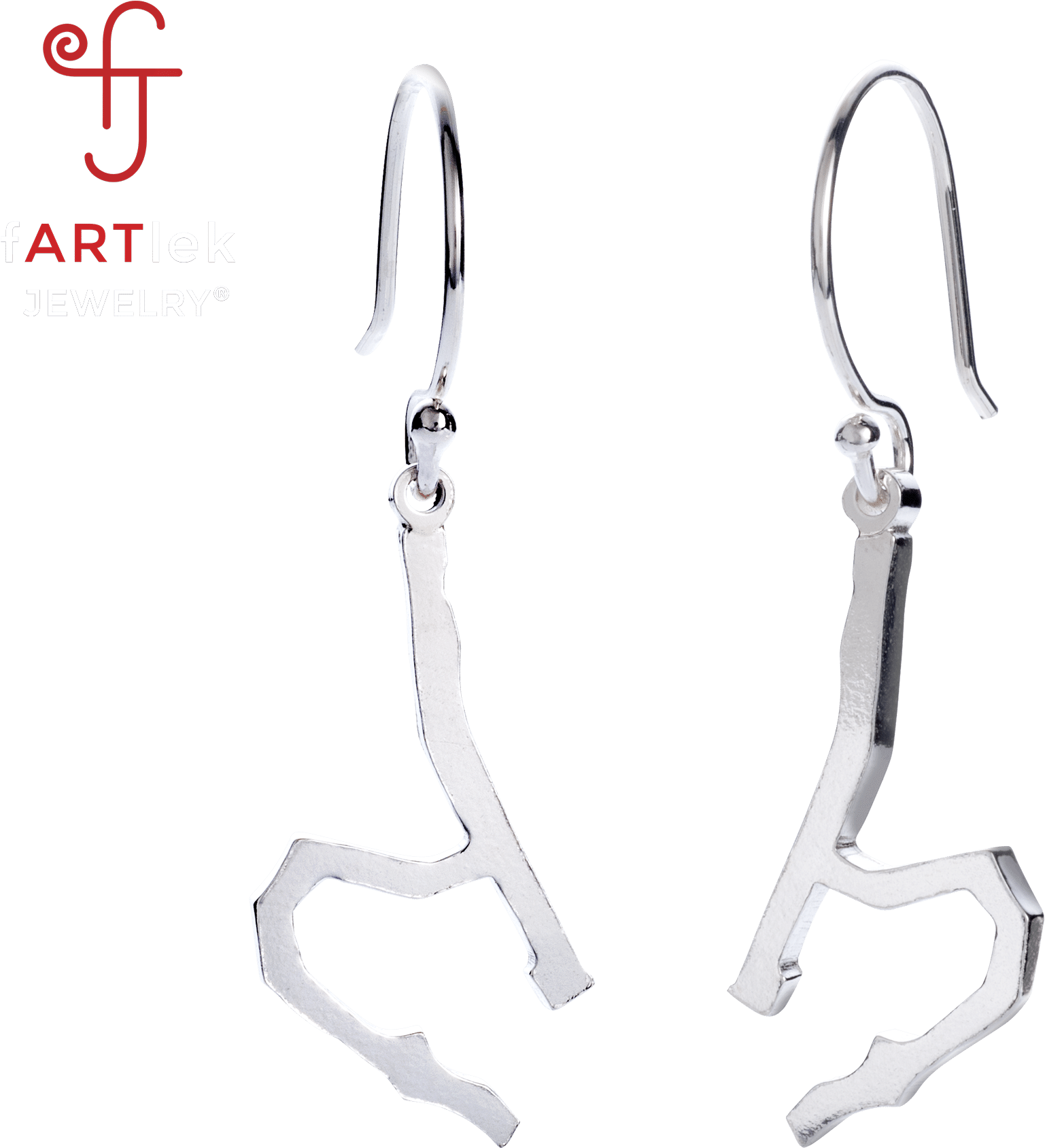 Fartlek Jewelry Dempsey 5k Route Earrings - Earrings Clipart (2000x2000), Png Download