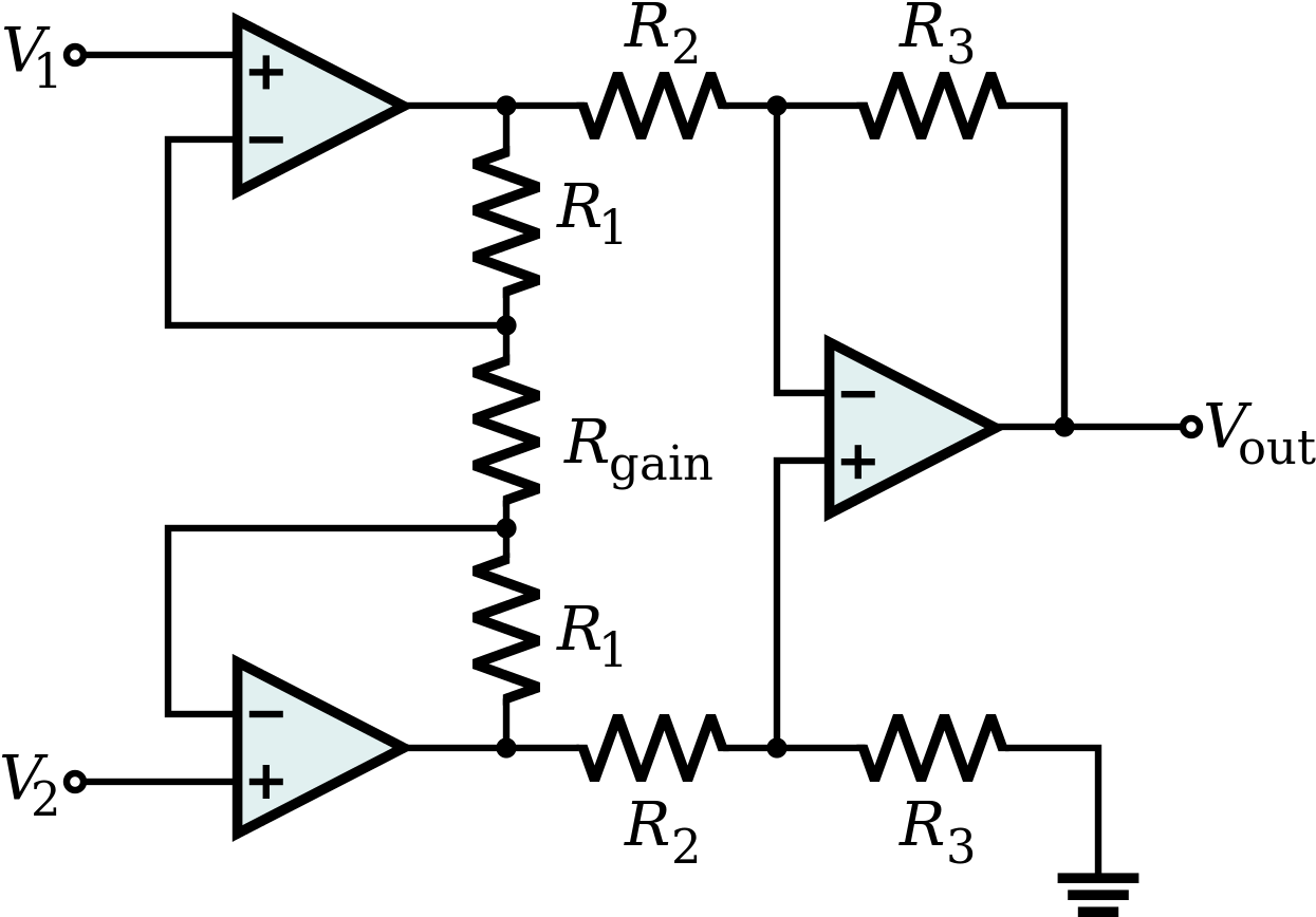 Op-amp Instrumentation Amplifier - Op Amp Clipart (1280x960), Png Download
