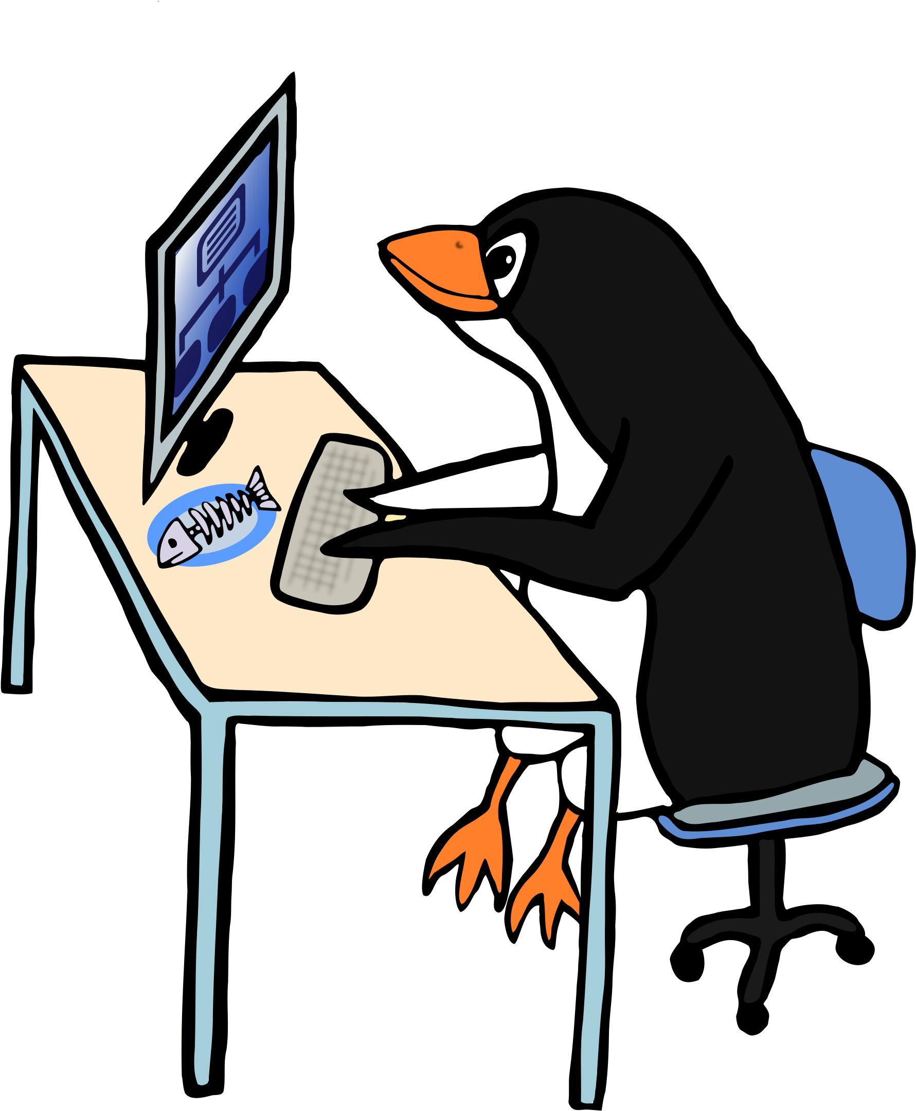 Download Kali - Penguin Computer Clipart (528x640), Png Download