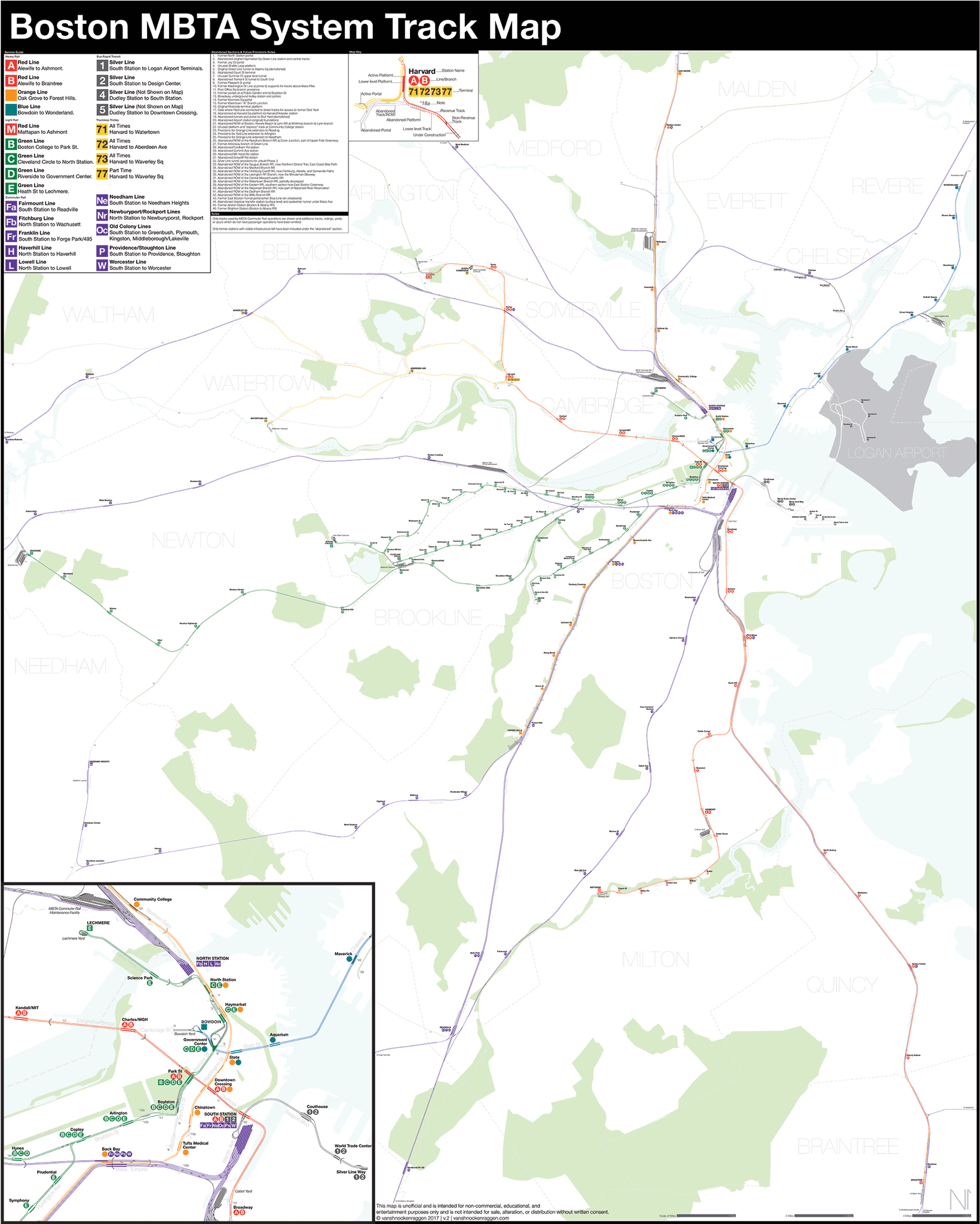 Boston Mbta Subway Track Map - Nyc Subway Track Map Clipart (2048x2048), Png Download