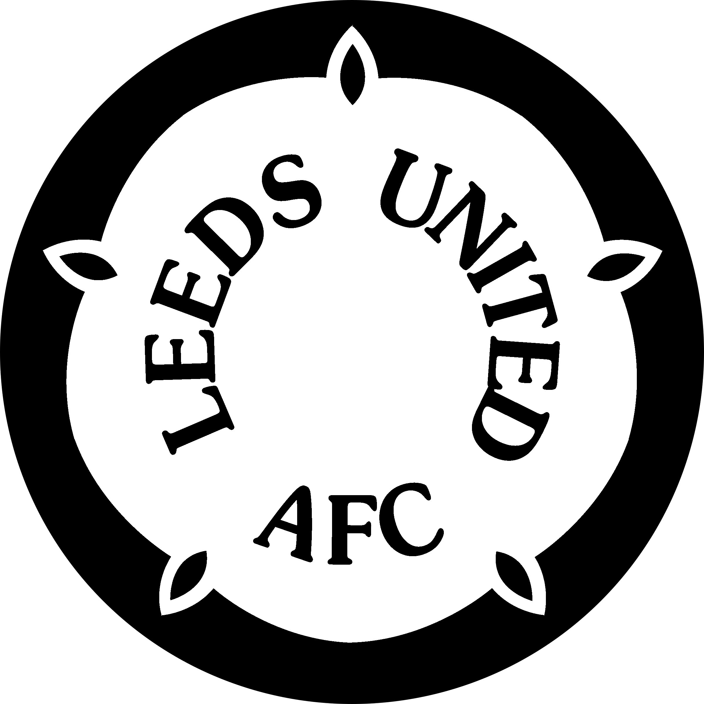 Leeds Logo Black And White - Leeds United Screen Saver Clipart (2400x2400), Png Download