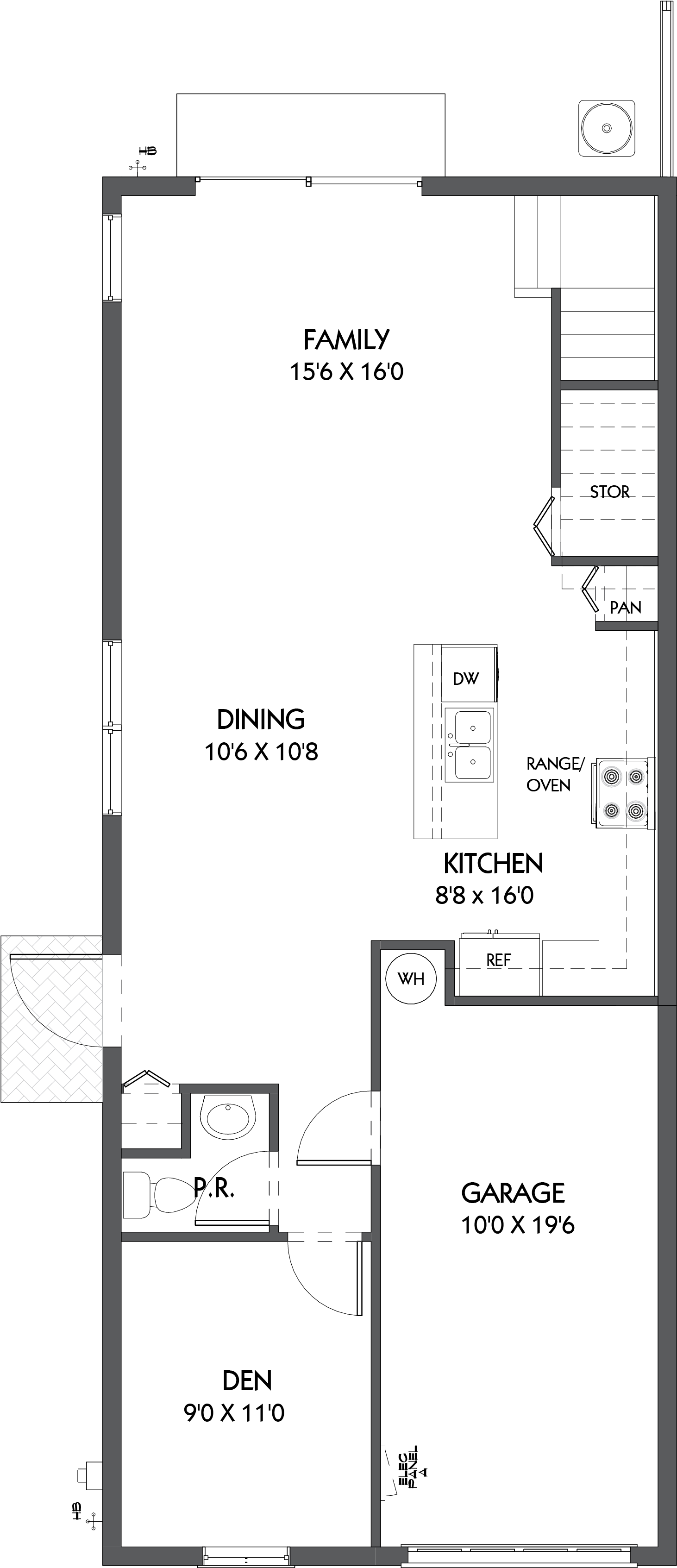 Floorplan Of Plan D - Plantas De Bungalows Clipart (1805x3542), Png Download