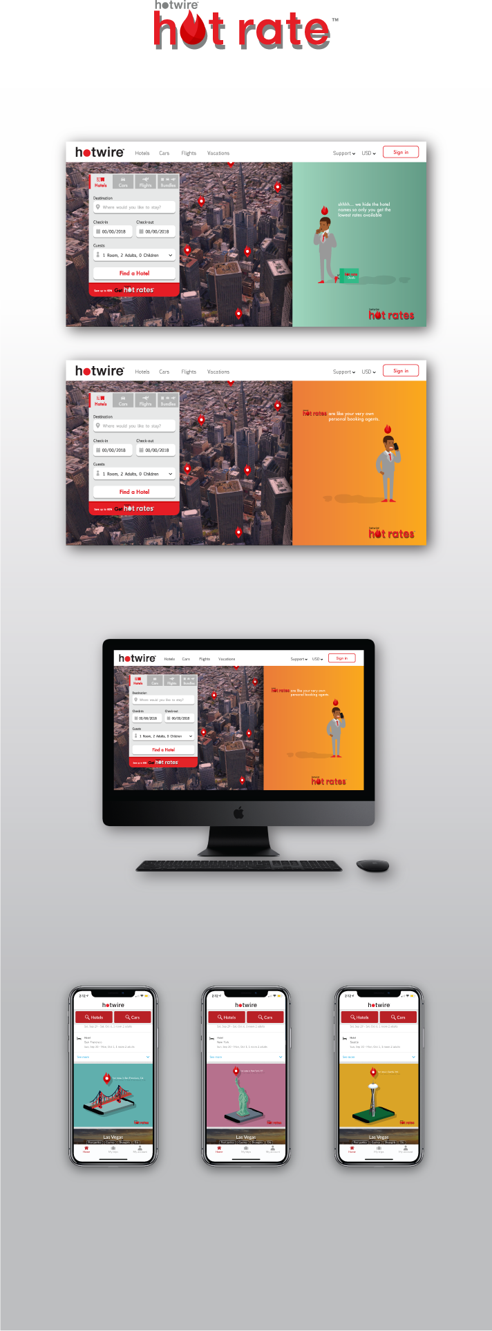 Hotwire Home Page Redesign - Desktop Computer Clipart (712x1927), Png Download