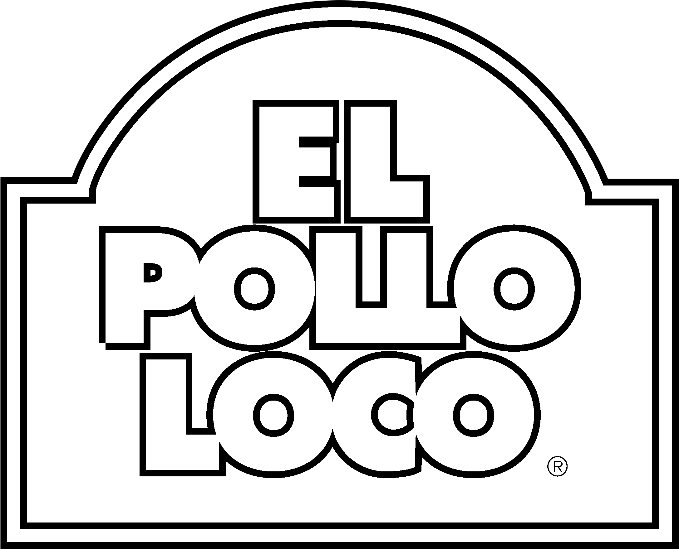 El Pollo Loco Logo Black And White - Din 8 Clipart (2400x2400), Png Download