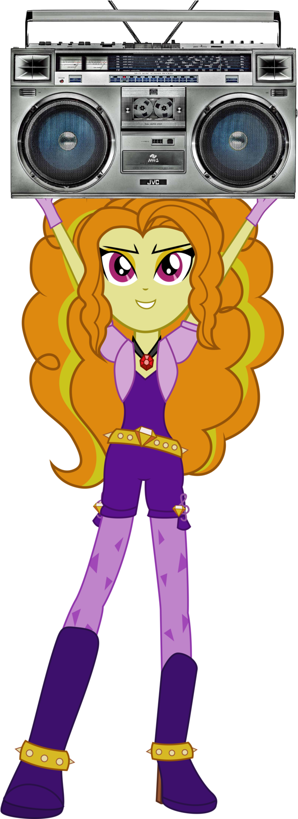 1000 Hours In Ms Paint, Adagio Dazzle, Boombox, Boombox - Equestria Girl Dazzlings Clipart (675x1715), Png Download