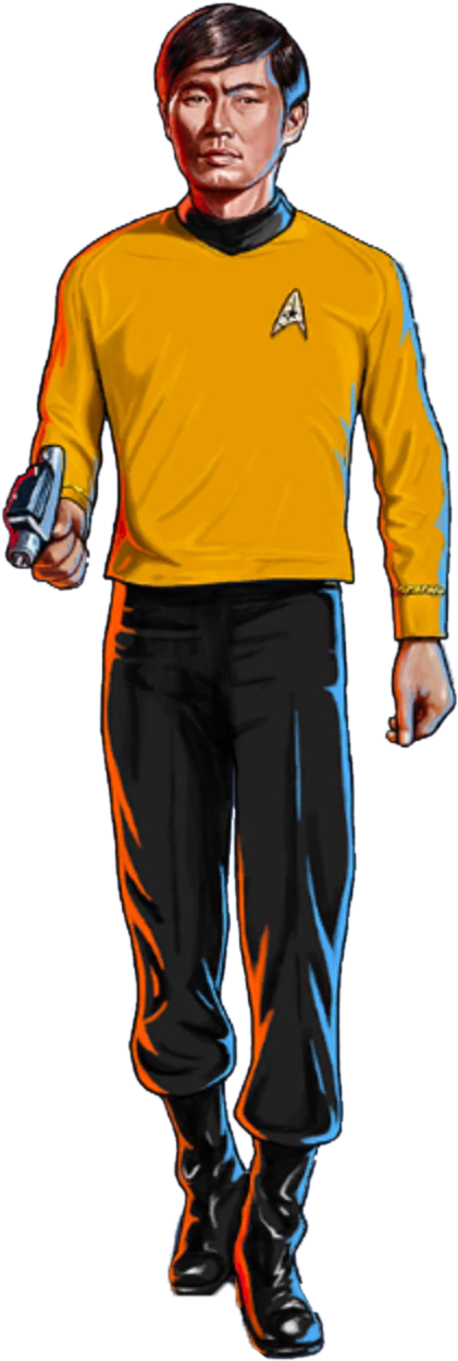 1 Star Crew Rank - Sulu Star Trek Transparent Clipart (500x1305), Png Download