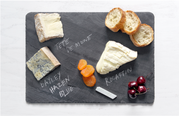 10”x14” Black Slate Cheese Board- Since Our Neighborhood - スレート プレート チーズ Clipart (612x612), Png Download