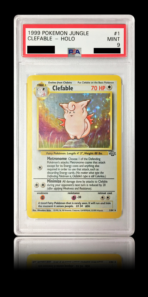 Psa 9 Clefable 1/64 - Pokémon Trading Card Game Clipart (498x996), Png Download