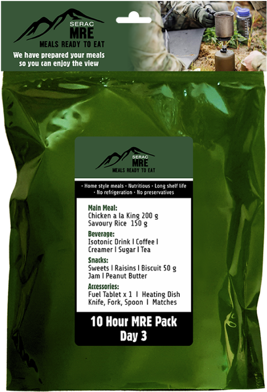 Serac Mre 10 Hour Mre Pack Day - Meal, Ready-to-eat Clipart (800x800), Png Download