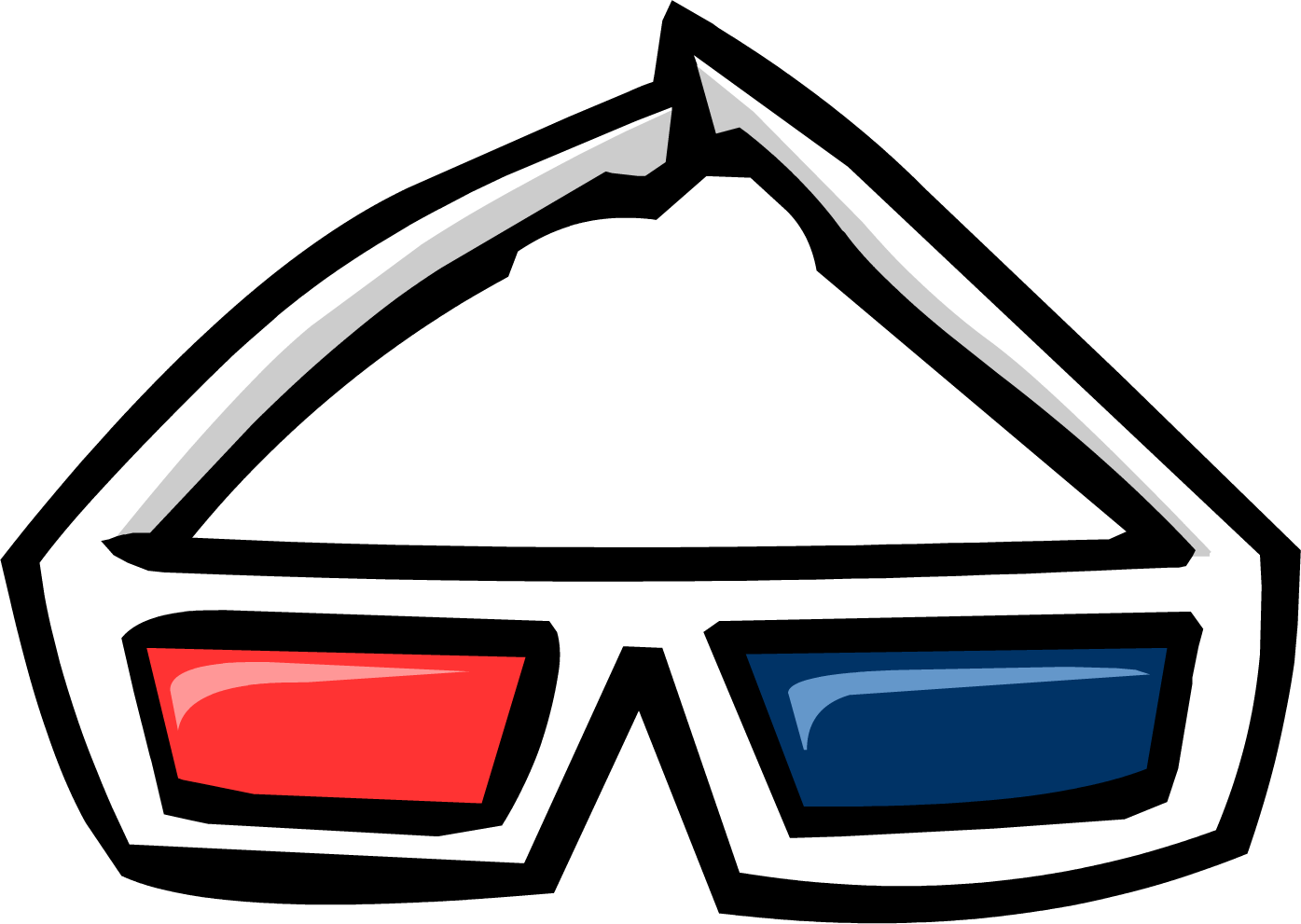 Oculos 3d Png - Club Penguin 3d Glasses Clipart (1395x991), Png Download
