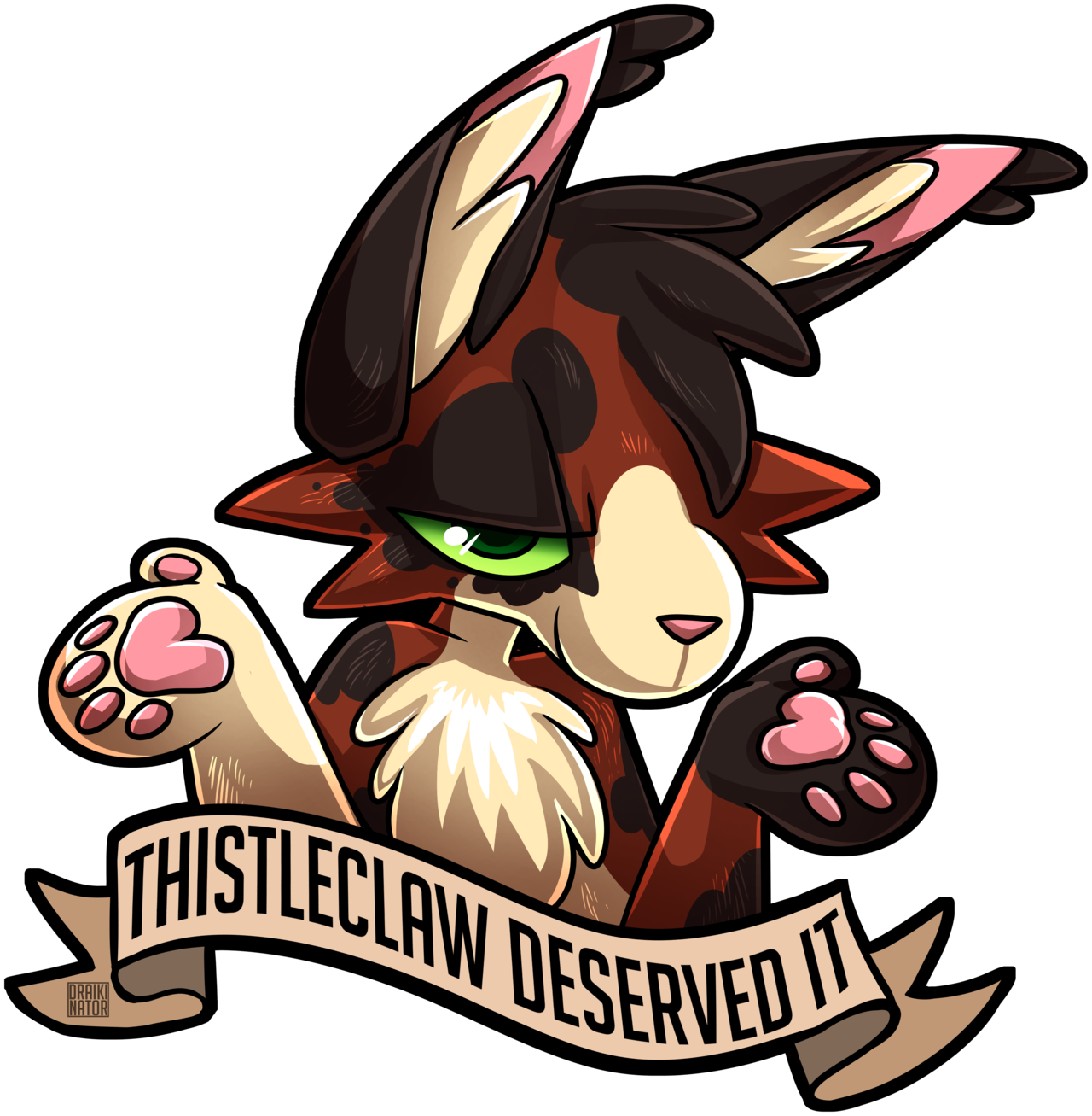 Draikinator - Warrior Cats Thistleclaw Draikinator Clipart (1280x1307), Png Download