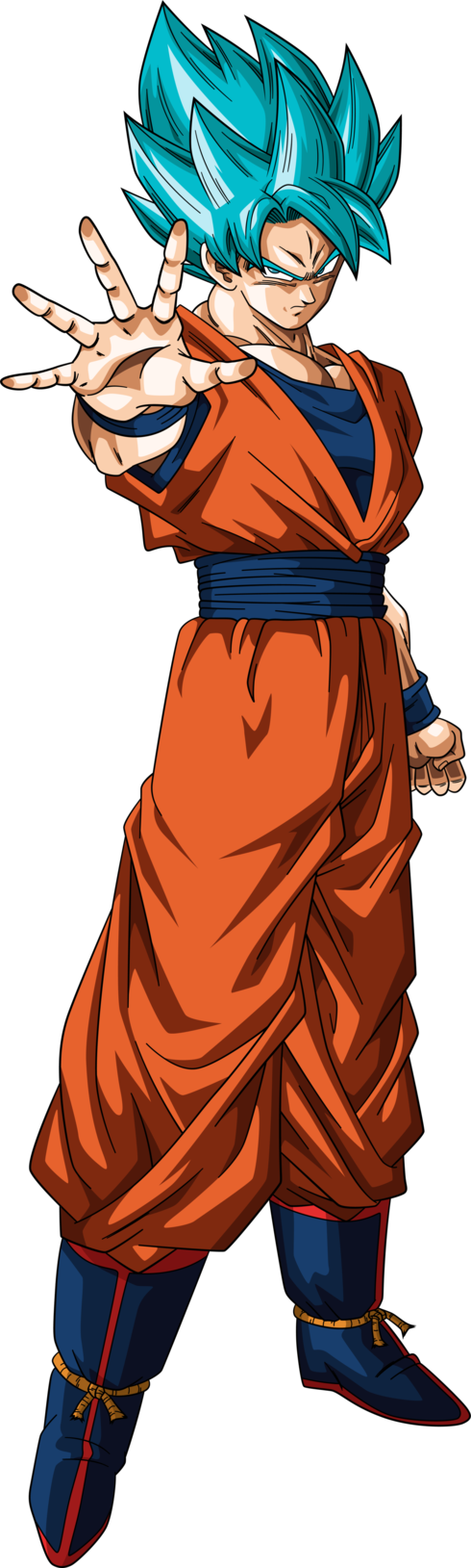 Goku Súper Saiyan Blue Más - Goku Super Saiyajin Blue Png Clipart (490x1629), Png Download