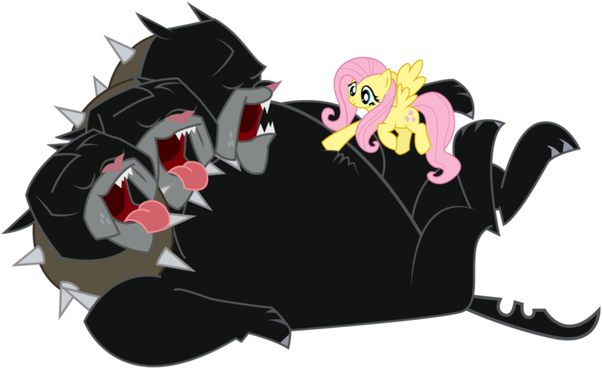 Cerberus Transparent Mlp - Fluttershy Vs Cerberus Clipart (894x894), Png Download