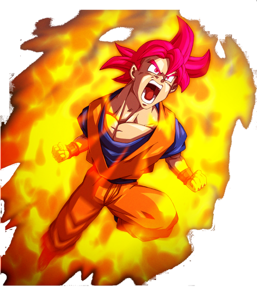 Goku Ssj Dios 4 By - Goku God Red Deviantart Clipart (518x594), Png Download