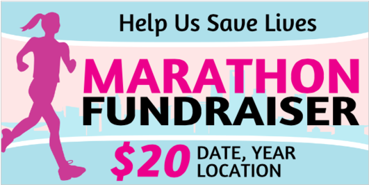 Marathon Fundraiser Vinyl Banner With Help Us Save - Graphic Design Clipart (560x560), Png Download
