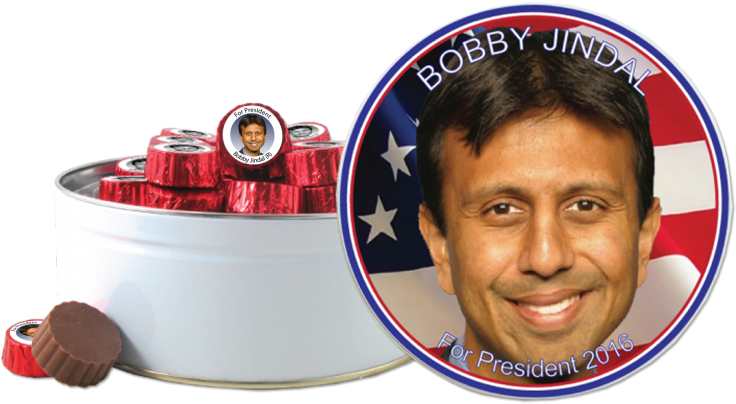 Bobby Jindal For President Tin With Bobby Jindal Two-bite - Event Clipart (750x450), Png Download