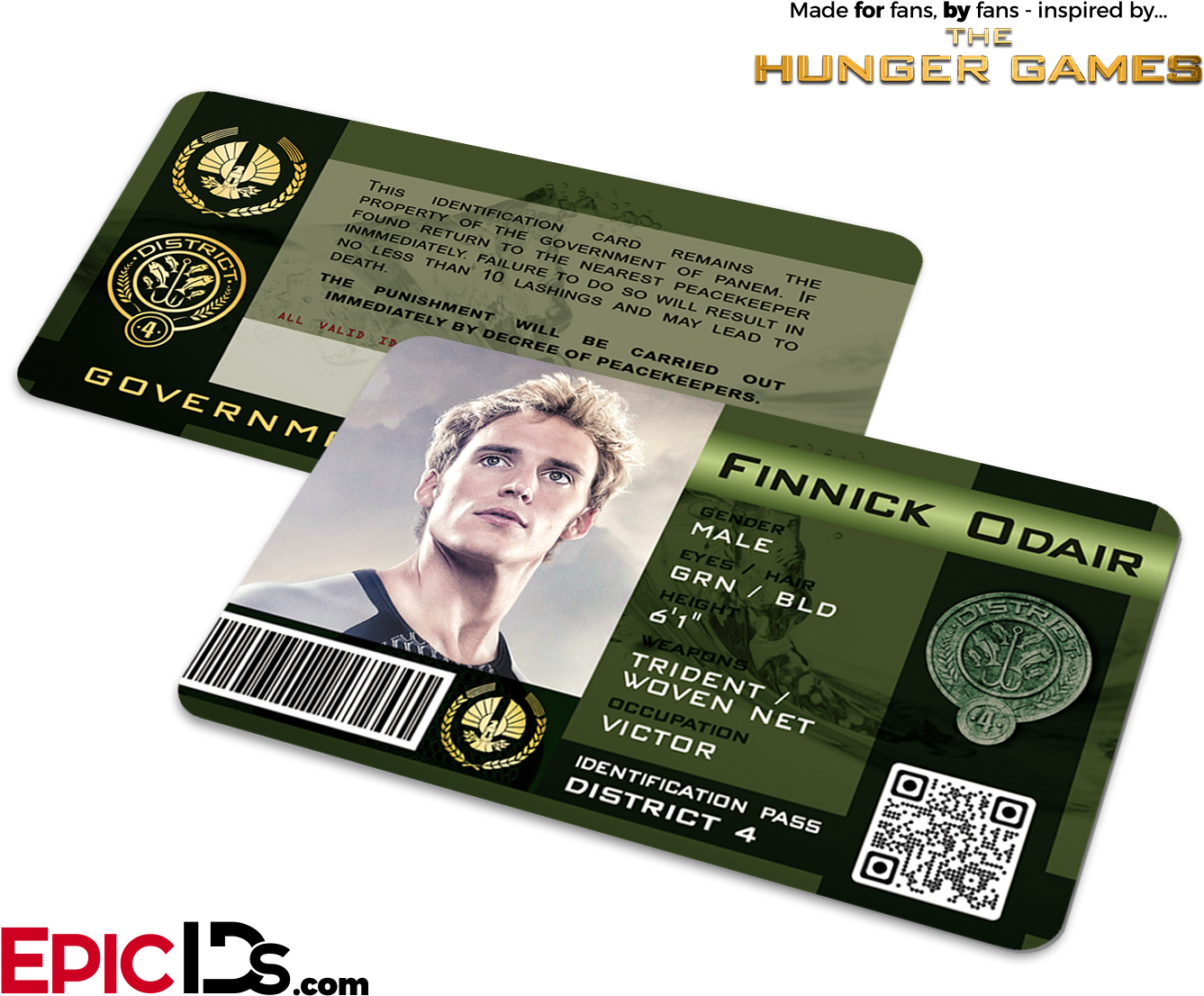 The Hunger Games Inspired Panem District 4 Identification - Hunger Games Id Card Clipart (1417x1181), Png Download