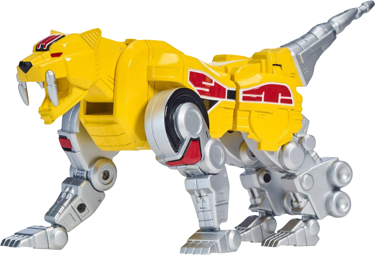 Mighty Morphin Power Rangers - Power Rangers Zords Sabertooth Tiger Clipart (1307x887), Png Download