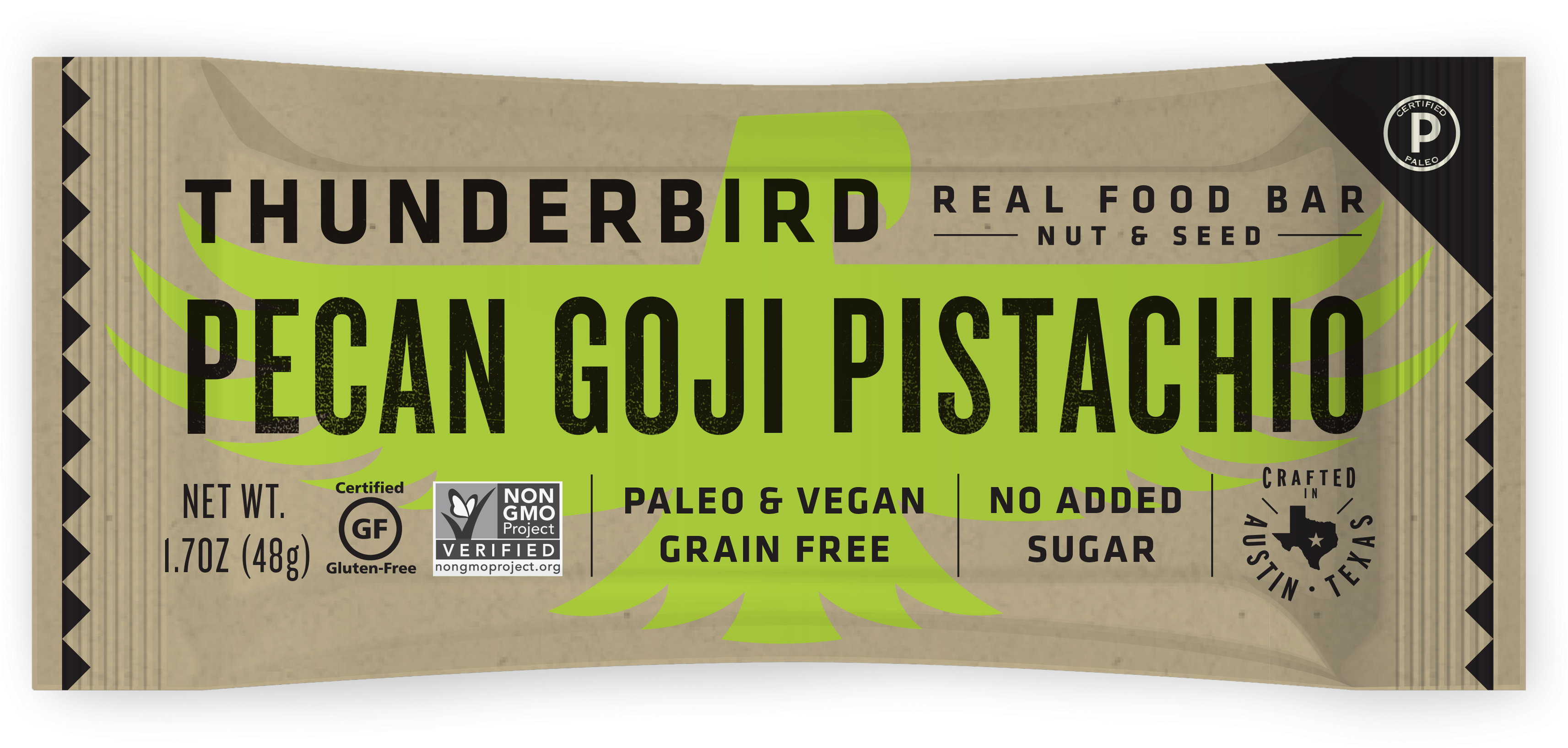 Pecan Goji Pistachios - Thunderbird Bars Clipart (3426x1635), Png Download