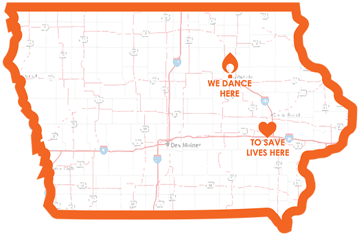Uni Dance Marathon Is 1 Of 17 Programs In The State - Iowa Map With Cities Clipart (559x559), Png Download