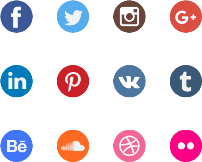 Free Png Download Watercolour Social Media Icons Png - Vector Transparent Background Social Media Icons Clipart (850x681), Png Download