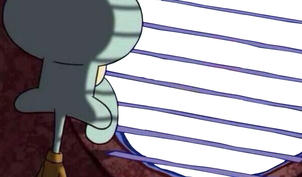 Sad Staring Squidward - Stock Photo Meme Template Clipart (1024x599), Png Download