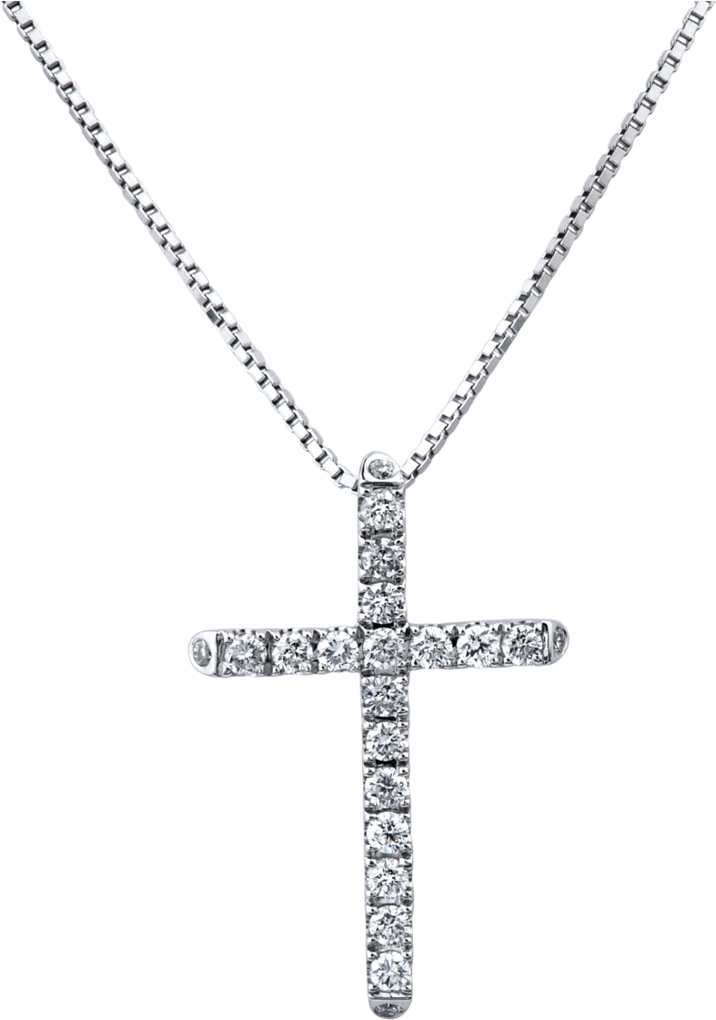 Cross online necklace transparent