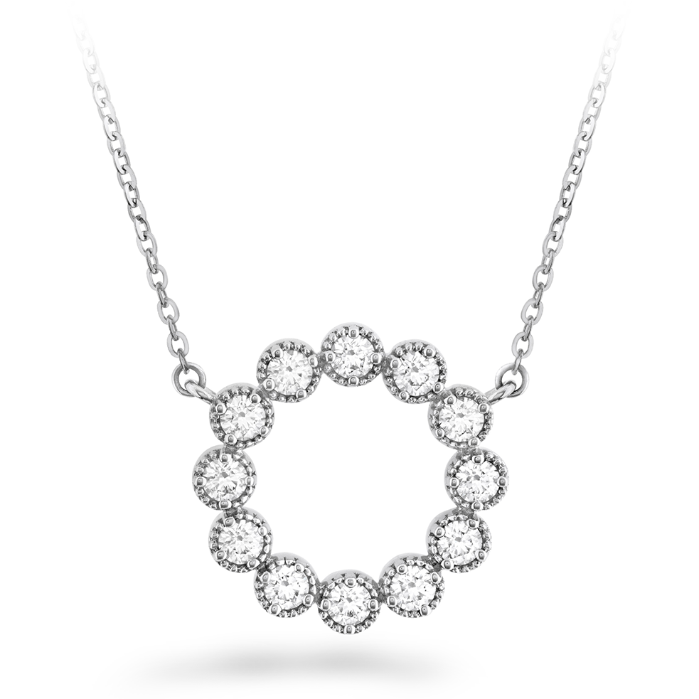 Liliana Milgrain Diamond Circle Necklace - Necklace Clipart (1666x1252), Png Download
