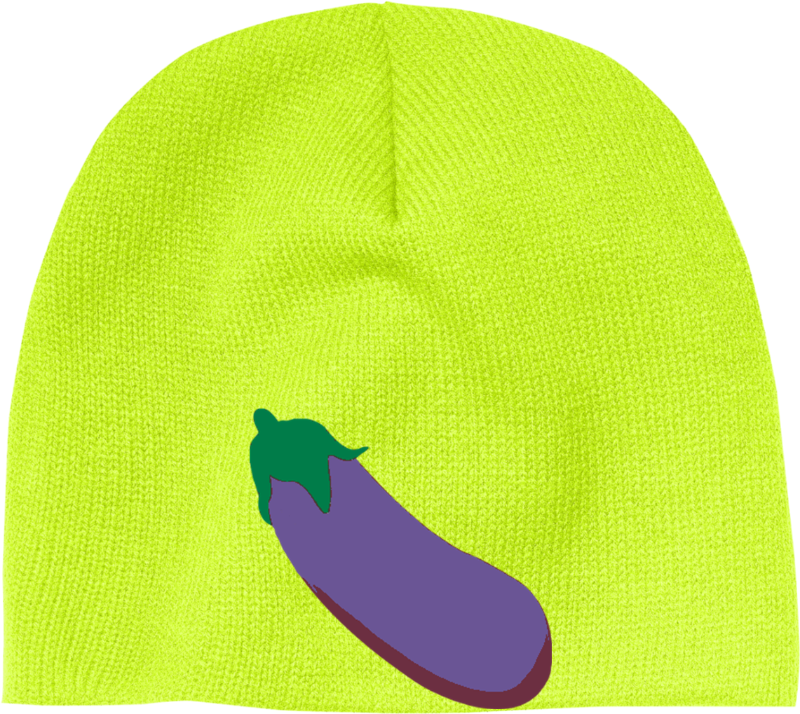 Eggplant Emoji Cp91 100% Acrylic Beanie - Beanie Clipart (1155x1155), Png Download