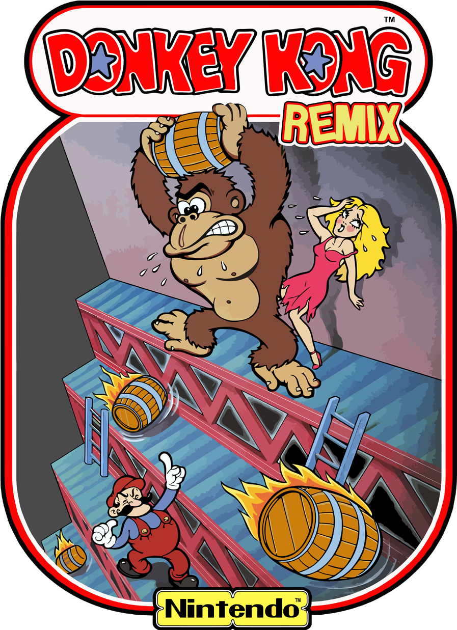 Donkey Kong Remix - Donkey Kong Arcade Clipart (900x1246), Png Download