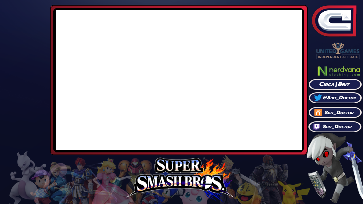 8bit Twitch Overlay - Super Smash Bros Twitch Overlay Clipart (1191x670), Png Download