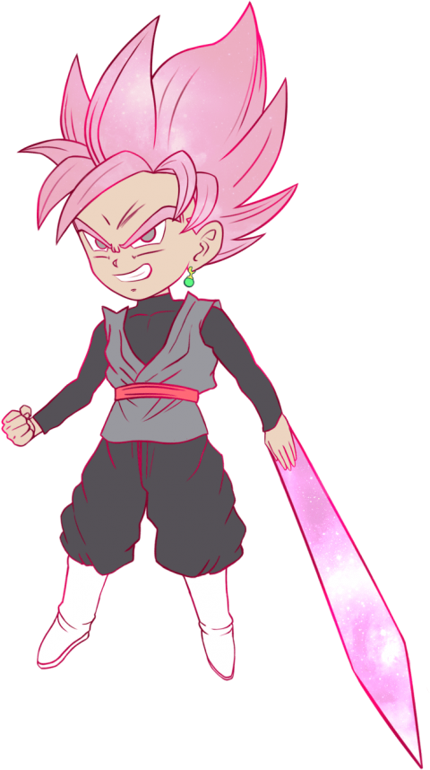 Free Png Download Goku Black Super Saiyan Rose Chibi - Black Goku Super Saiyan Rose Chibi Clipart (480x858), Png Download