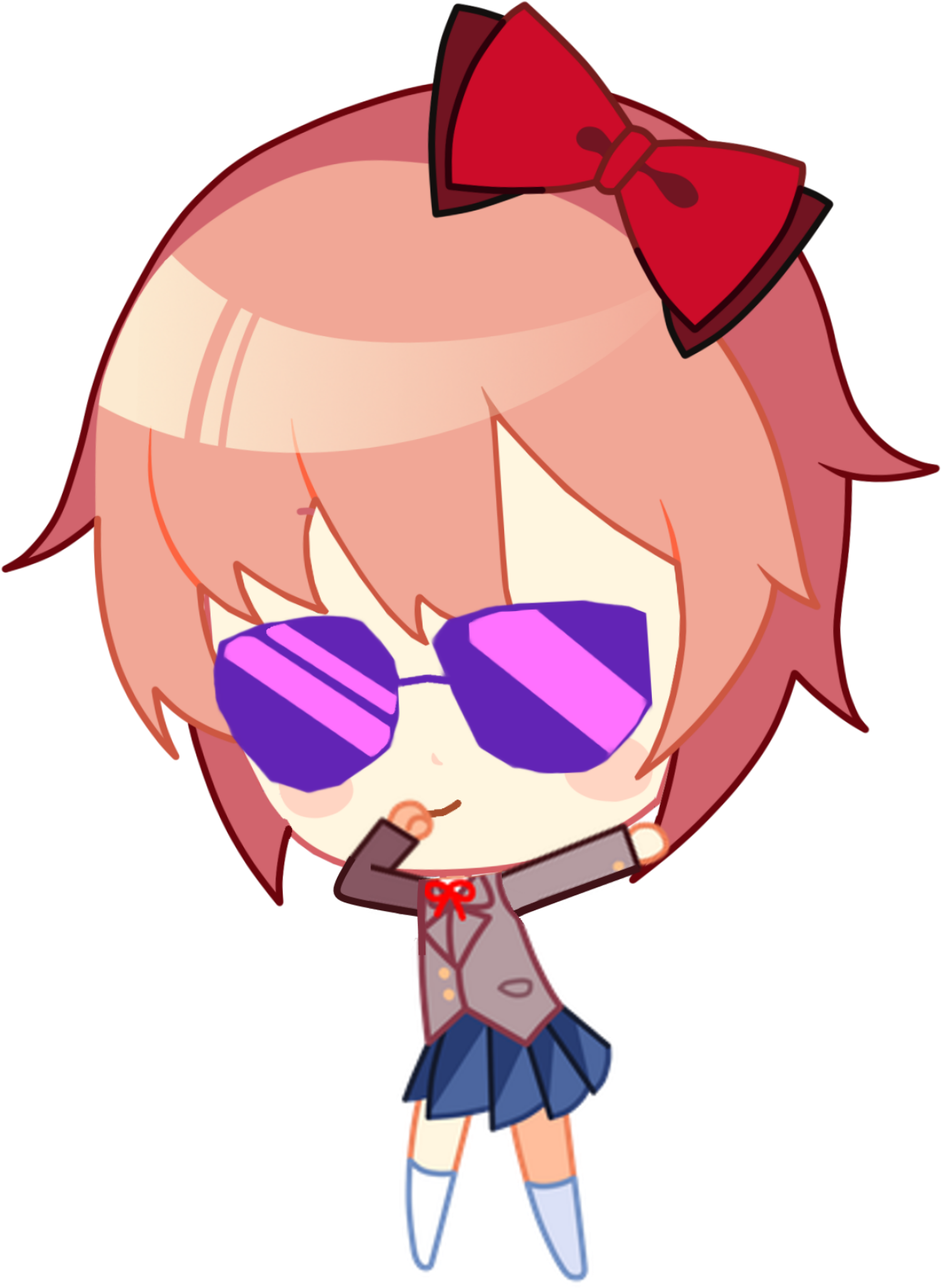 Oc Edited Mediasayori Does The Dab The Cool Dab Sayori - Doki Doki Literature Club Sayori Chibi Clipart (1844x1844), Png Download