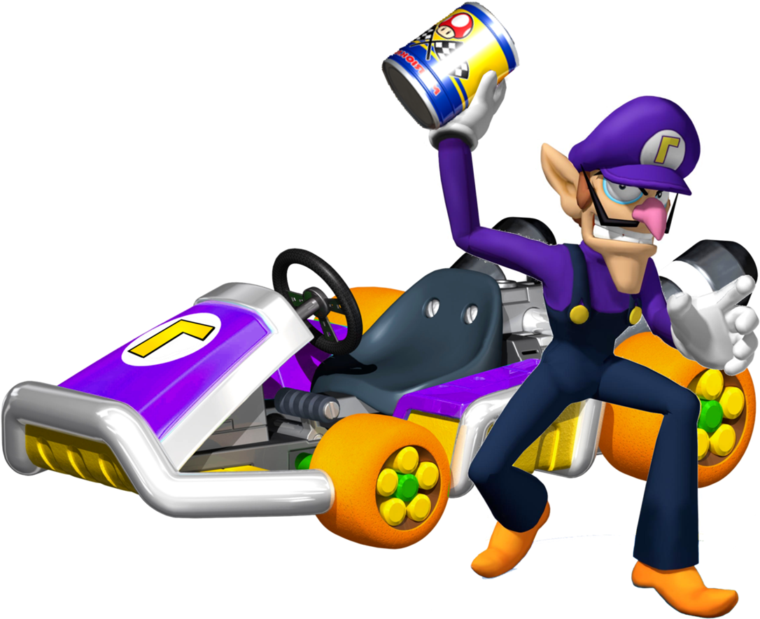 Waluigi From Mario Kart - Lakitu Mario Clipart (1280x956), Png Download