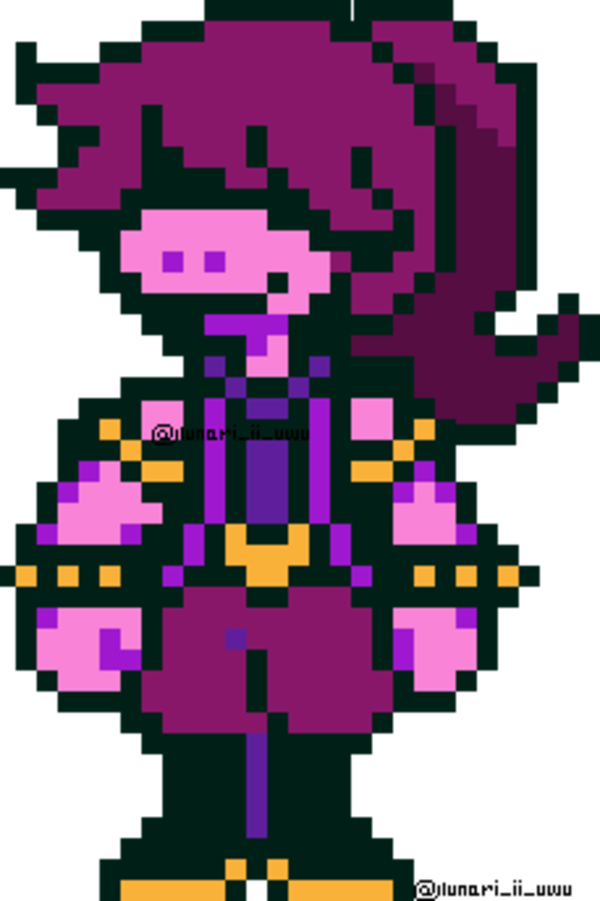 Hloy Zhit I Did A Sprite Edit Of Ponytail Susie - Susie Deltarune Sprite Clipart (600x901), Png Download