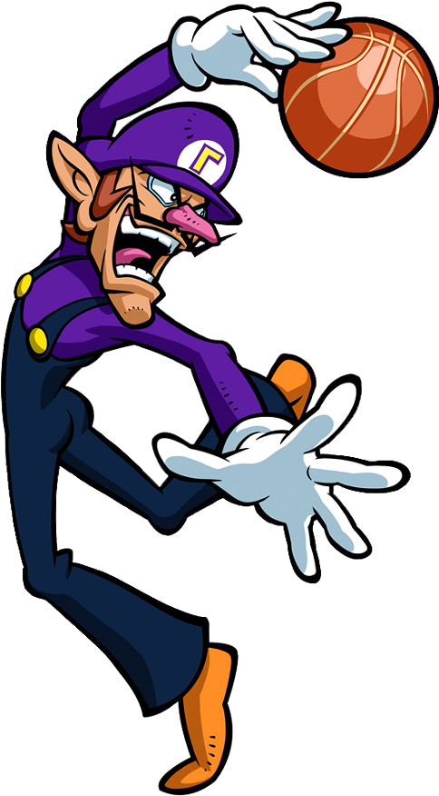3 On 3 Basketball Clipart - Mario Hoops 3 On 3 Waluigi - Png Download (494x886), Png Download