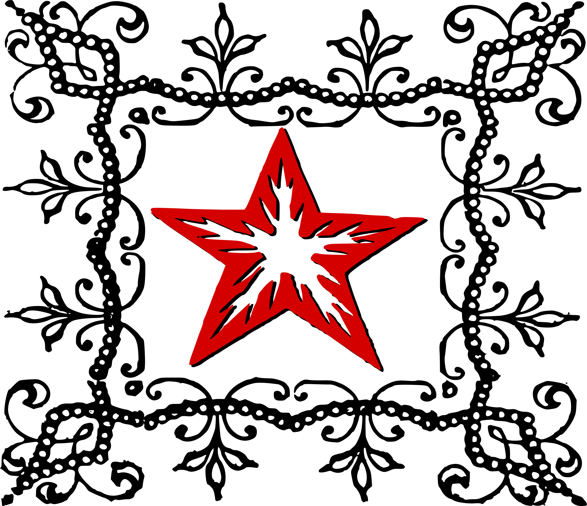 This Free Icons Png Design Of Decorative Red Star Clipart (2400x2068), Png Download