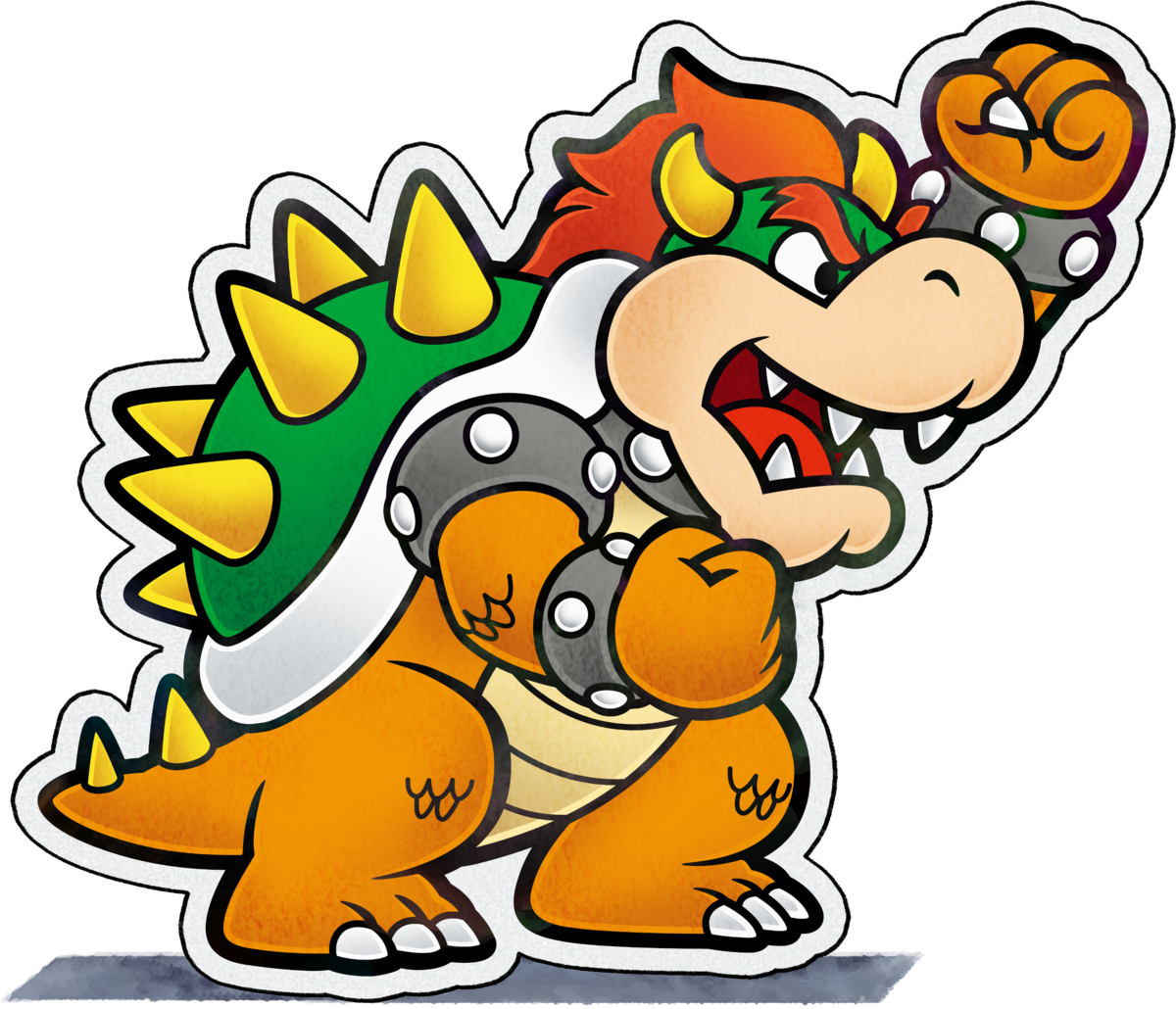 Super Mario Wiki Β - Paper Bowser Paper Jam Clipart (1200x1030), Png Download