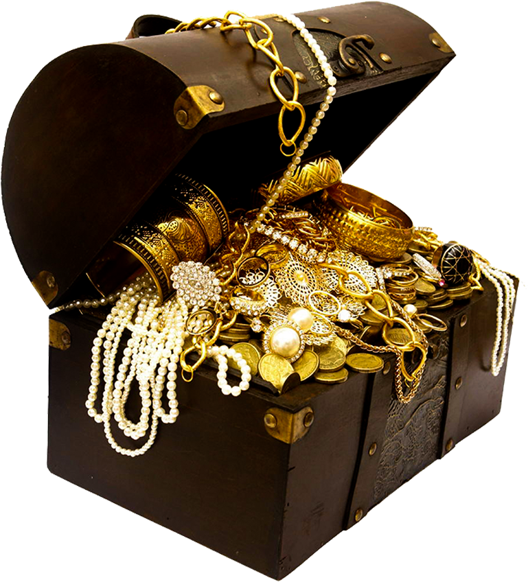 768 X 887 13 - Gold Treasure Chest Png Clipart (768x887), Png Download