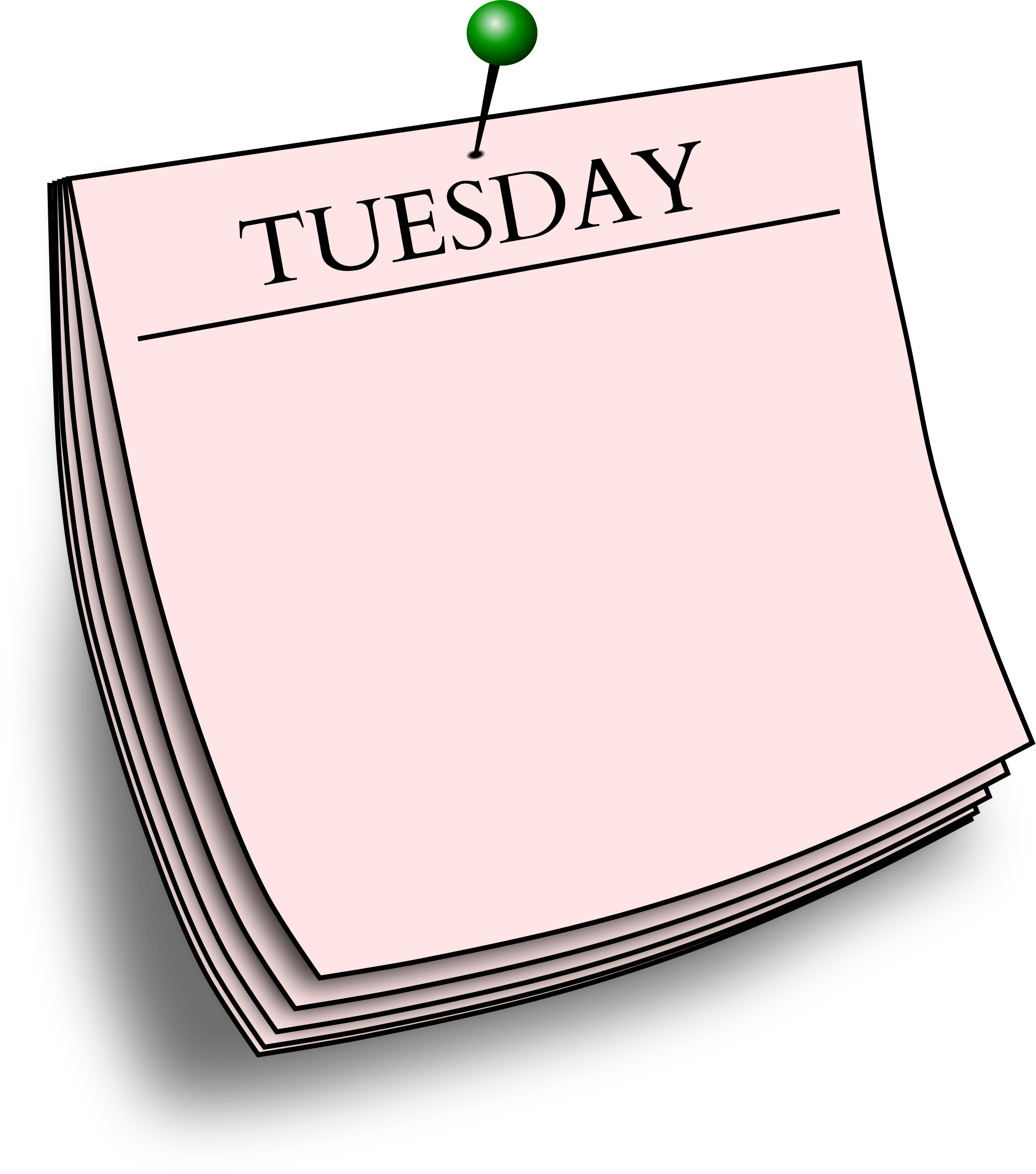 Note Musical Clip Art Sticky Postit - Tuesday Clipart - Png Download (2104x2384), Png Download