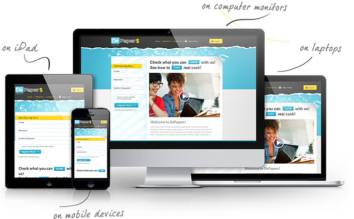 Psd To Responsive Website Template - Responsive Website Design Psd Clipart (705x436), Png Download