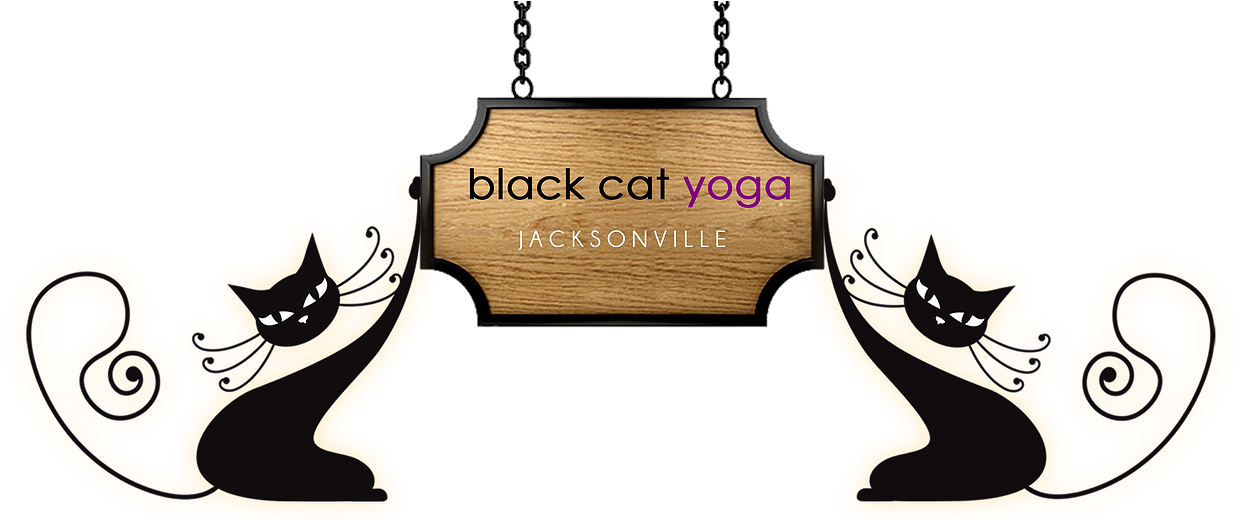 Black Cat Yoga Jacksonville Florida - Black Cat Clipart (1260x519), Png Download