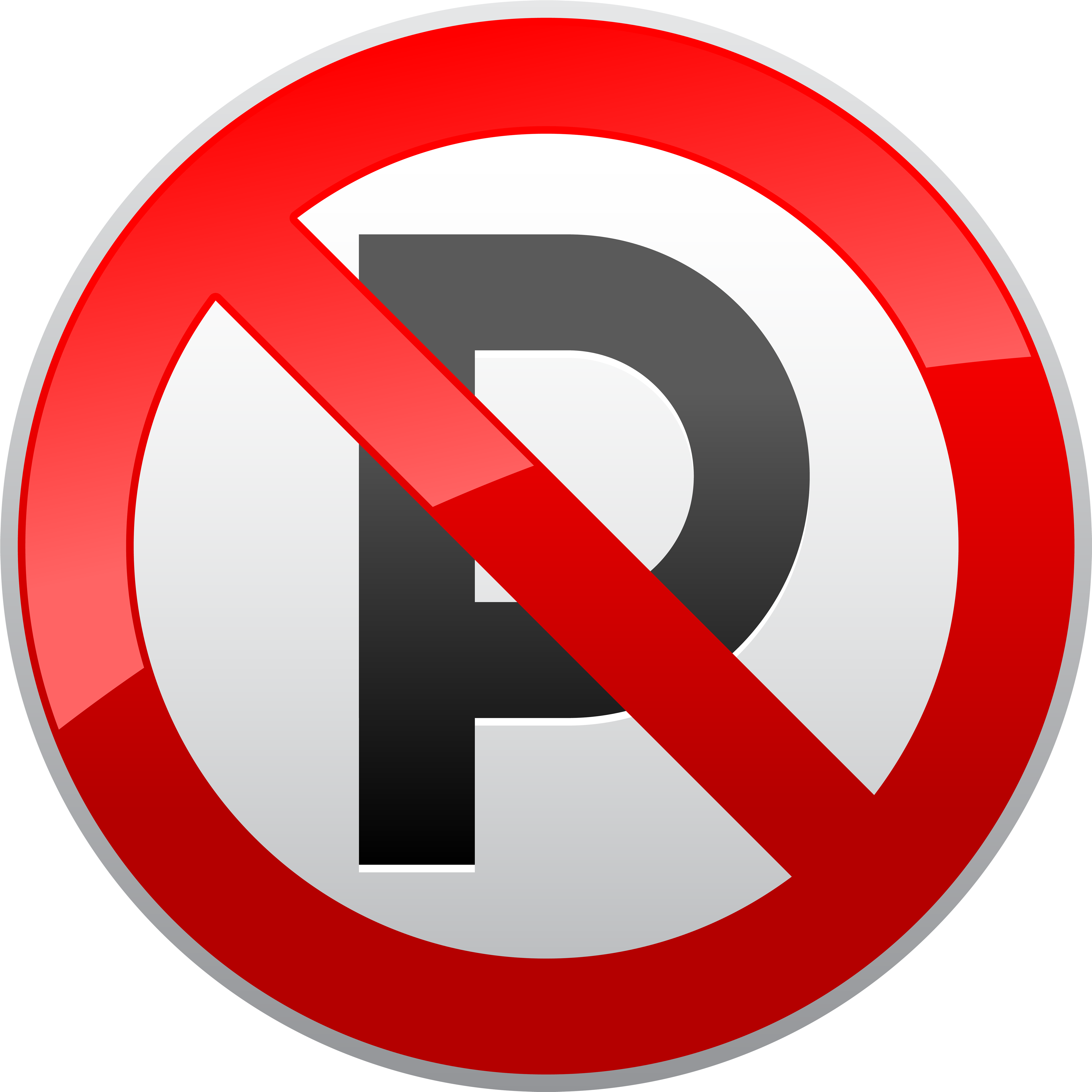 No Parking Prohibition Sign Png Clipart - No Parking Sign Clipart Transparent Png (5000x5000), Png Download