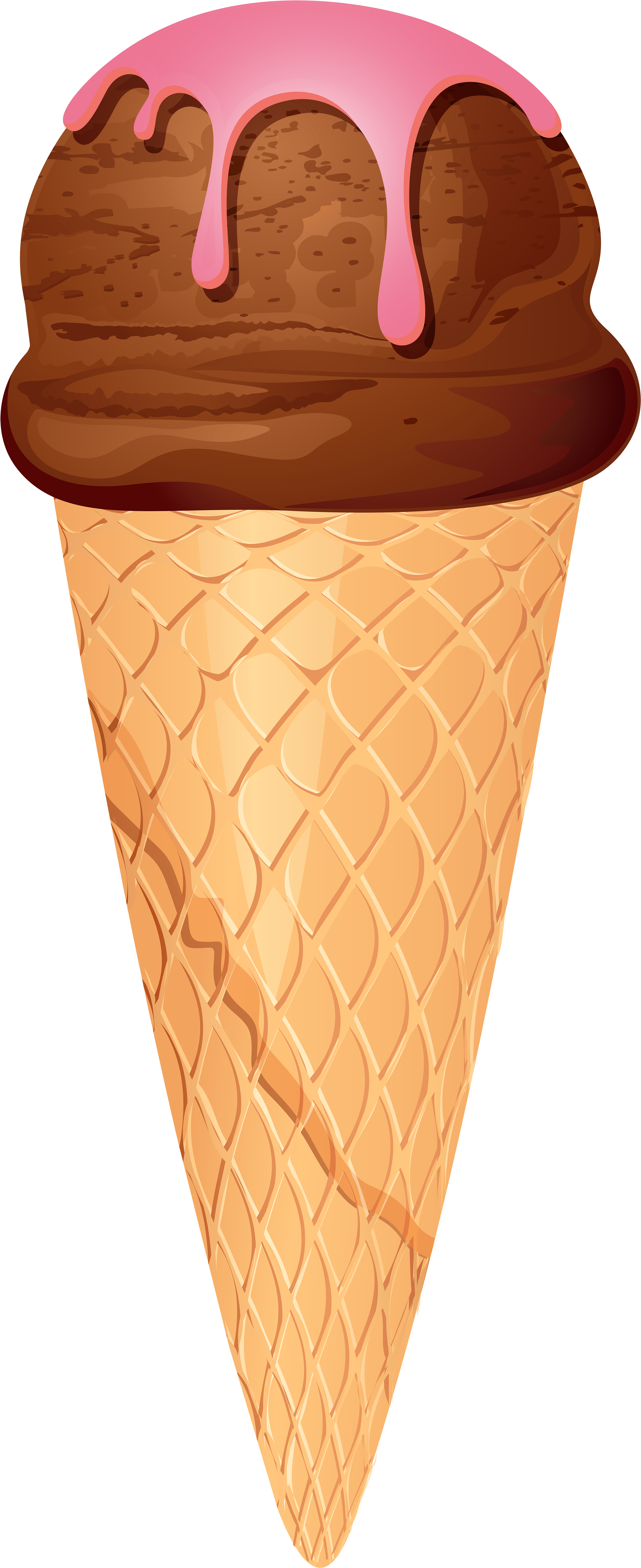 Chocolate Ice Cream Cone Png Clip Art - Cone Ice Cream Png Transparent Png (3310x8000), Png Download