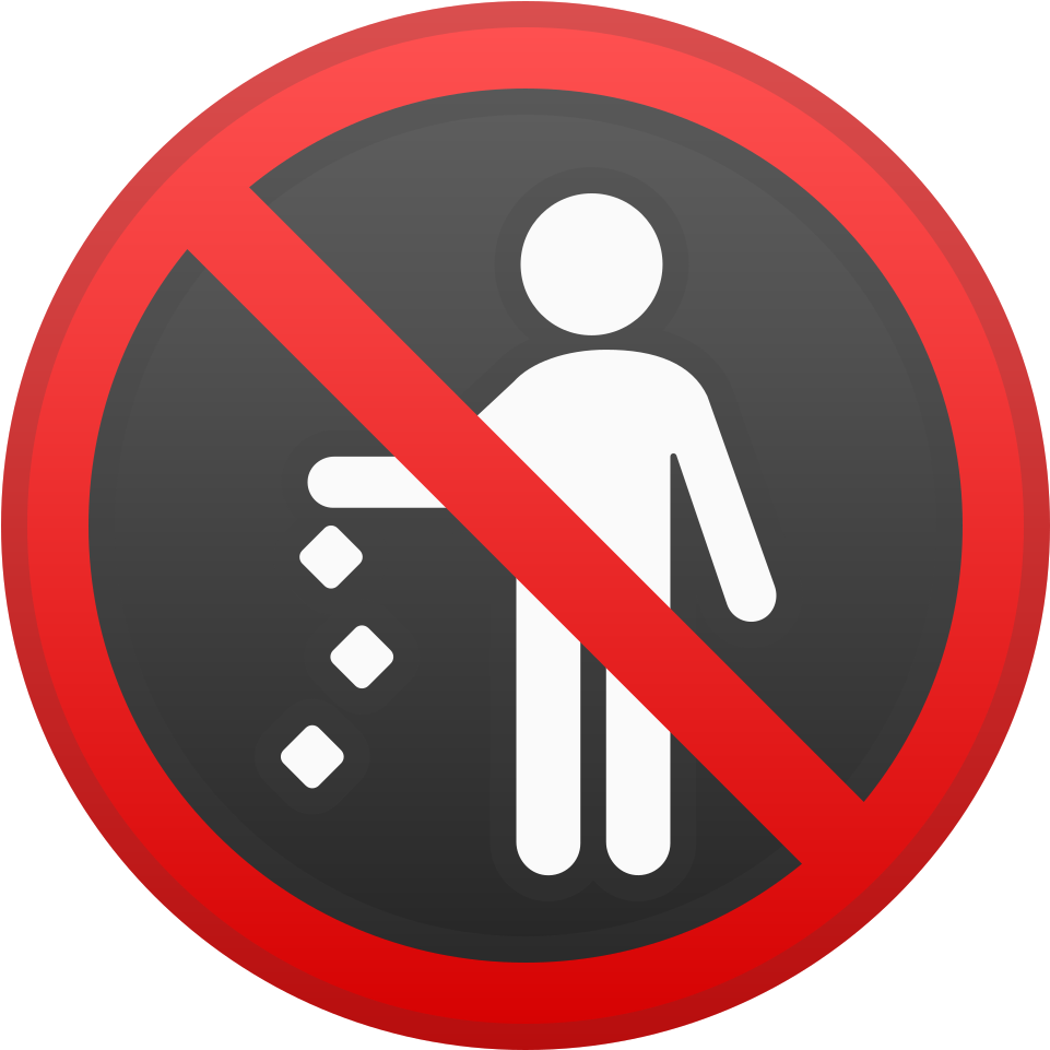 No Littering Icon - No Littering Sign Png Clipart (1024x1024), Png Download