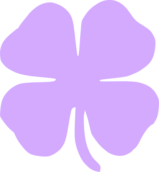 Four Leaf Clover 4 Leaf Clover Clip Art At Vector Clip - Purple 4 Leaf Clover - Png Download (552x597), Png Download