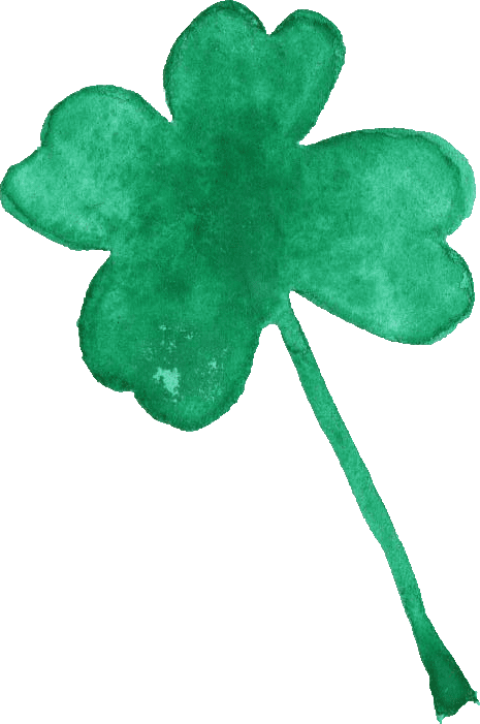 Watercolor Four Leaf Clover Png Free , Png Download - Watercolor Four Leaf Clover Free Clipart (465x701), Png Download