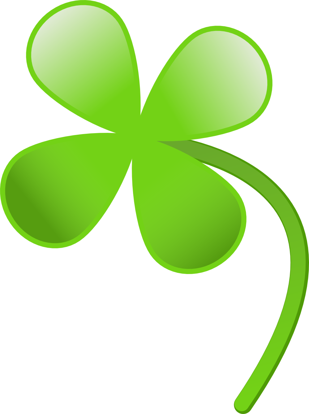 Outline Four Leaf Clover Clipart - Four Leaf Clover Transparent - Png Download (765x1024), Png Download