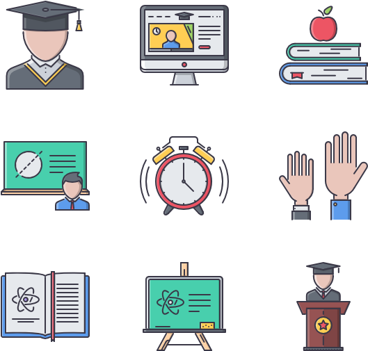 School - Teaching Flat Design Png Clipart (600x564), Png Download